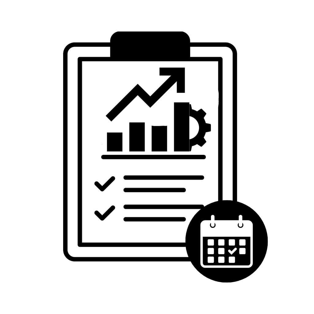 "Icône représentant l'étape d'analyse du projet et des objectifs"