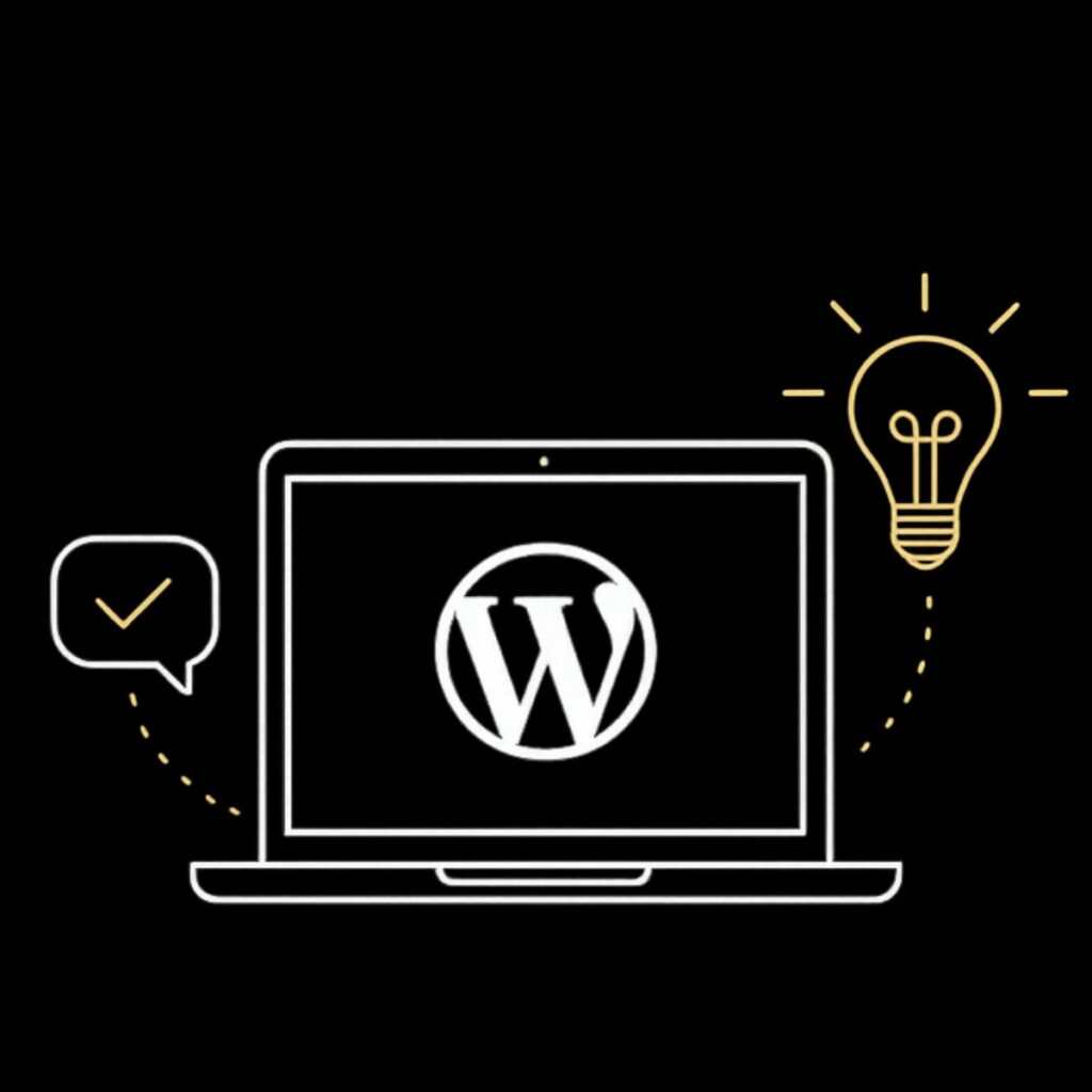 "Icône représentant la formation et la prise en main autonome de WordPress"